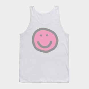 Prism Pink Round Happy Face with Smile Tank Top